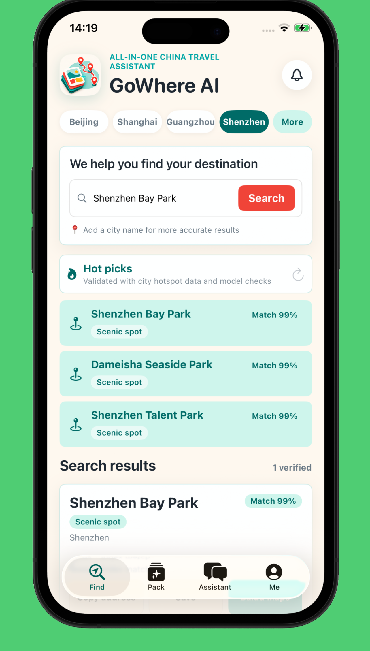 Place search in GowhereAI