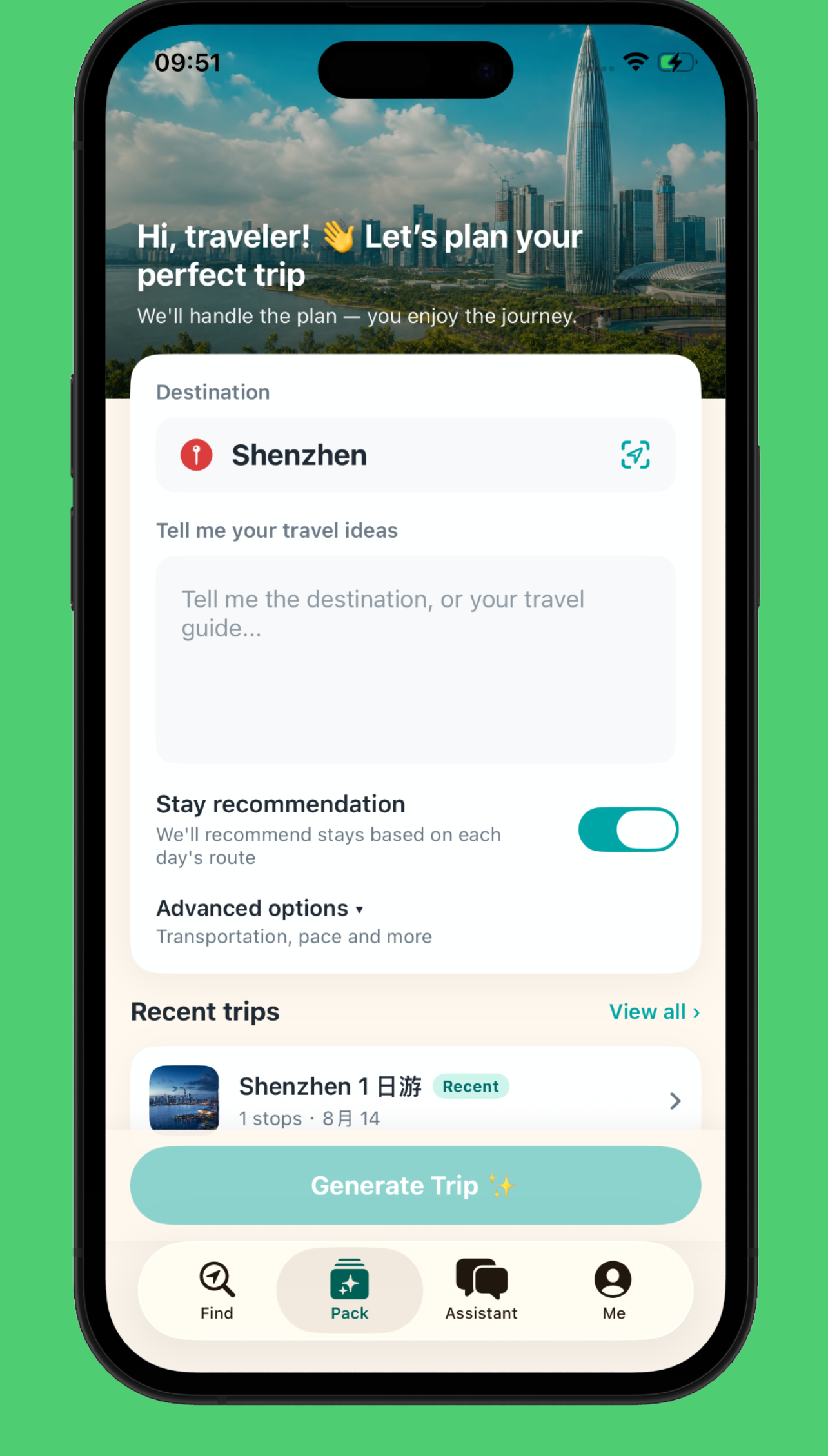 Trip planning in GowhereAI